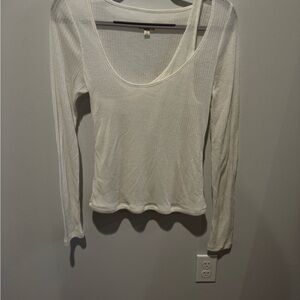 Anthropologie Pilcro Knit White Long Sleeve Top